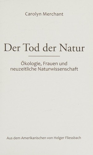 The death of nature: women, ecology, and the scientific revolution