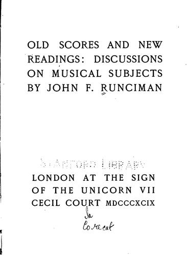 Old scores and new readings