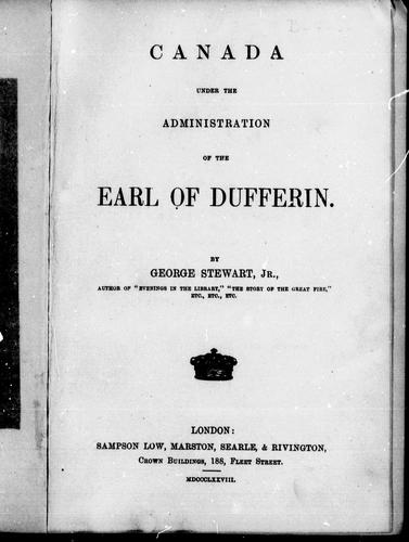 Canada under the administration of the Earl of Dufferin
