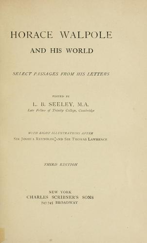 Horace Walpole and his world