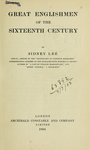 Great Englishmen of the sixteenth century